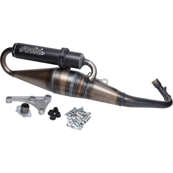 Uitlaat Polini Team 4 Blank/zwart Sco Piaggio 2T 200.0407