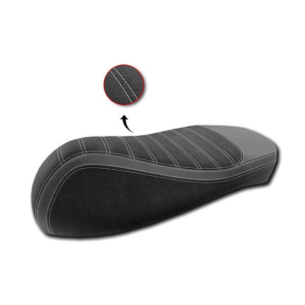 Buddydek Regia Alcantara Streep Sport (Made In EU) Vespa Zwart/wit <2023 Gts 125cc, Gts 250cc, Gts 300 (EURO4)