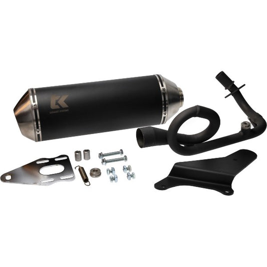 Uitlaat Turbokit E-keur EURO-4 3v, '18-'20 Zwart Alu Gmax, Piaggio, Zip 4T M4T185