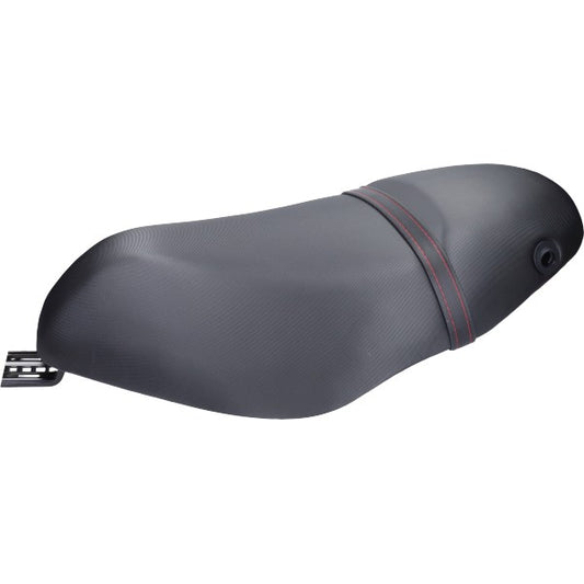 Buddyseat Sport EURO-2/4/5 Rode Stiksels Zwart Piaggio, Zip 4T