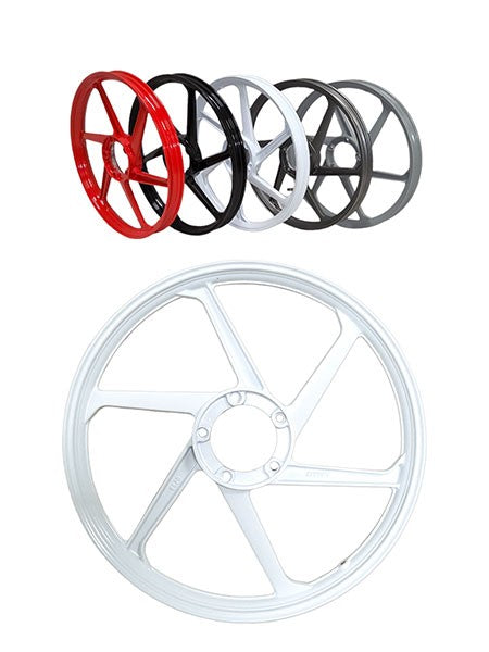 Voorwiel/achterwiel Fast-arrow Aluminium SPORT-1 6 Spaaks 17-INCH Wit X30, X50, Puch Maxi