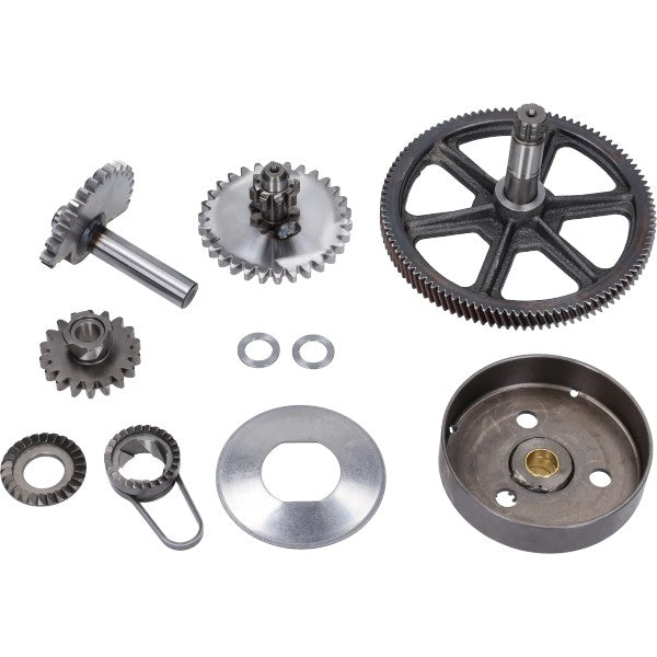 Kickstartasset + Voorkettingwiel + Kopp.huis As Set E50 10-DELIG Puch Maxi