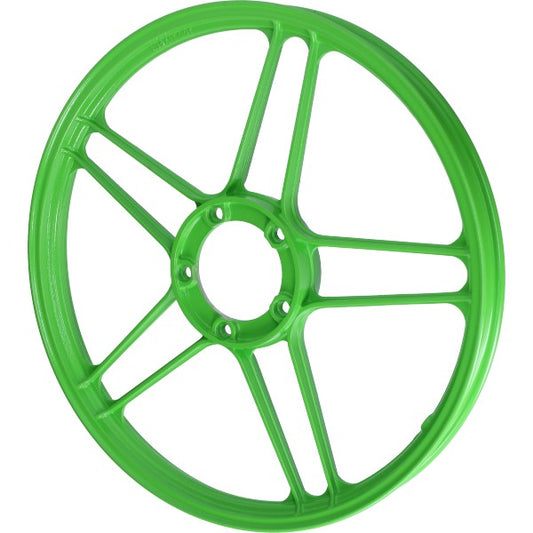 Voorwiel/achterwiel Fast-arrow Sterwiel Aluminium 10 Spaaks 17 Inch Groen Fluor X30, X50, Puch Maxi