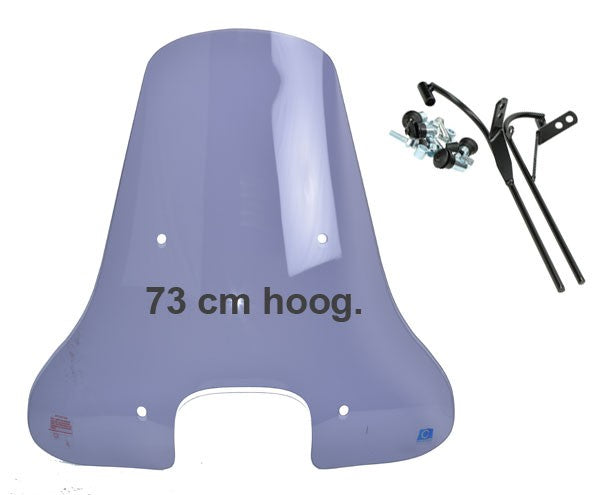 Windscherm Regia met Bevestigingsset Hoog Vierkante Koplamp (Made In EU) 73cm Smoke Agm VX50S, BTC Riva Sport, China Vespa S