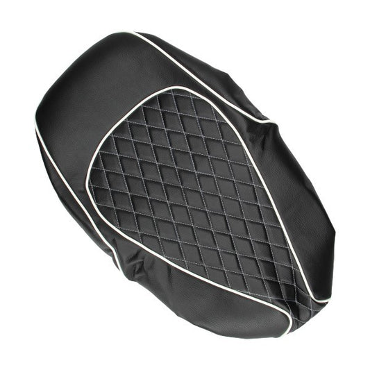 Buddydek Regia Chesterfield (Made In EU) Zwart met Witte Bies Agm VX50, BTC Riva, China Lx/napoli, Gts Toscana, La Souris Sourini