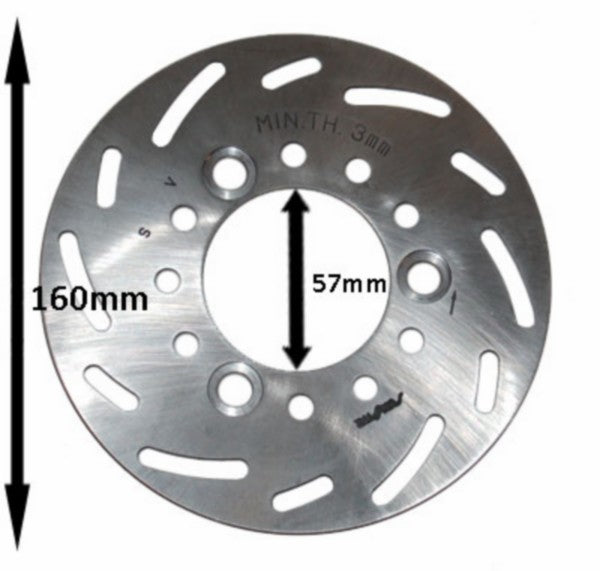 Remschijf DMP 3-GAATS Rvs voor 160mm Mio, Sfx, SYM Dd 2T