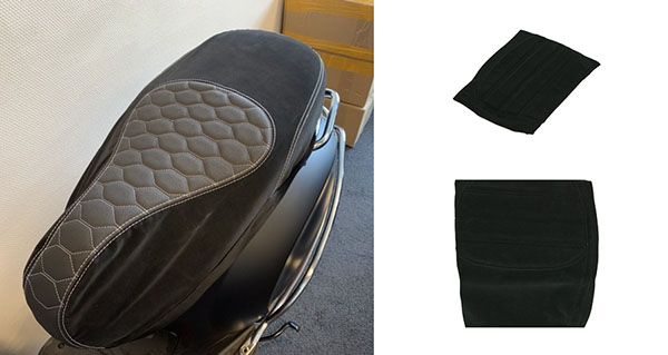 Buddydek/Zadelhoes – Vespa GTS Euro 3 (2008–2018) – Designo Alcantara Zwart/Zwart (Made in EU)