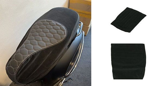 Buddydek/Zadelhoes – Vespa GTS Euro 3 (2008–2018) – Designo Alcantara Zwart/Zwart (Made in EU)