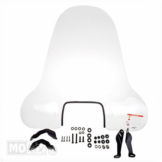 Windscherm China Classic LX-S Vierkant KXM Helder – AGM VX50 / China LX-S / BTC Riva / BTC Felice (vierkante koplamp)