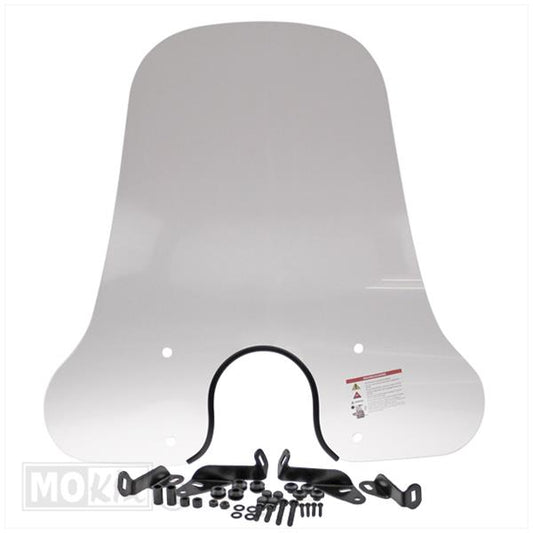 Windscherm China Classic LX Rond KXM Helder – AGM VX50 / China LX / BTC Riva 1 / BTC Felice (V1) – 68×68 cm