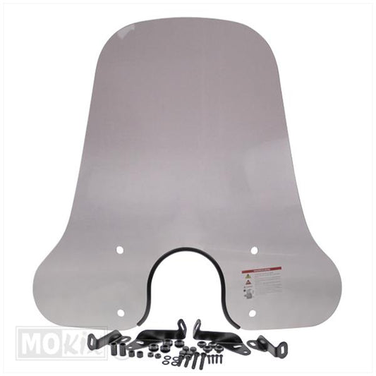 Windscherm China Classic LX Rond KXM Smoke – AGM VX50 / China LX / BTC Riva 1 / BTC Felice (V1) – 68×68 cm