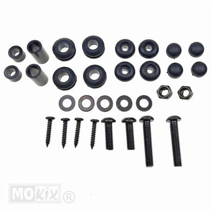 Montage Schroefset Windscherm KXM Zwart – China LX / AGM VX50 / BTC Riva / BTC Felice – Complete Set