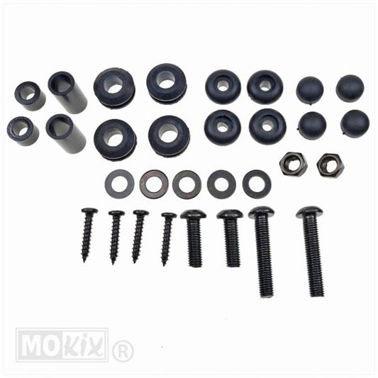Montage Schroefset Windscherm KXM Zwart – China LX / AGM VX50 / BTC Riva / BTC Felice – Complete Set