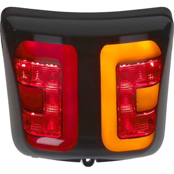 Achterlicht POWER1 LED E-keur + Raw Tube Matt Zwart Vespa Smoke Gts Alle Mod., Gtv, Gts 125cc, Gts 250cc, Gts Super 300cc
