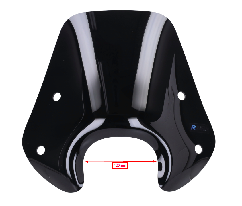 Windscherm Regia Laag 30cm Zwart Glans – Piaggio Zip (incl. bevestigingsset, Made in EU)