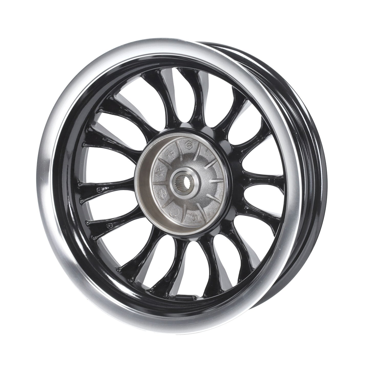 Achterwiel Piaggio Origineel 1C001673 – Zip / Sprint 2T Euro 2 110mm Trommel 3.00x12 Zwart/Chroom
