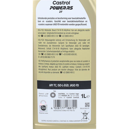2-Takt Olie Castrol Power RS 2T Vol-Synthetisch 1L (15F531)
