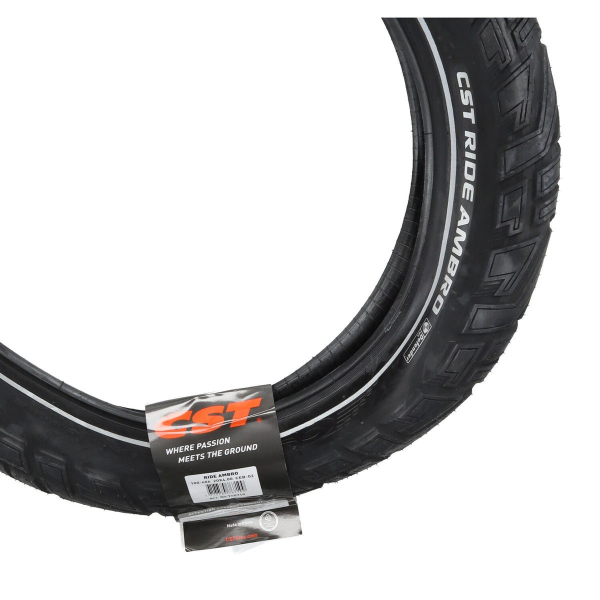 CST Tourance 20x4.0 fatbike buitenband reflectie E-keur zwart