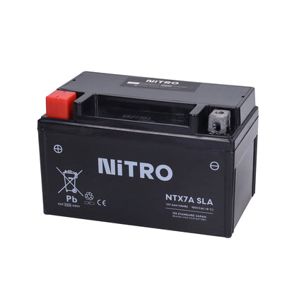 Accu Nitro NTX7A-BS / YTX7A-BS – SLA/GEL – 12V 6Ah – Chinese scooter / Sym / Kymco
