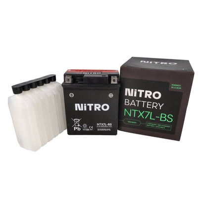 Accu Nitro NTX7L-BS / YTX7L-BS – 12V 6Ah Vespa Sprint / Zip (iGet / 4T 3V)