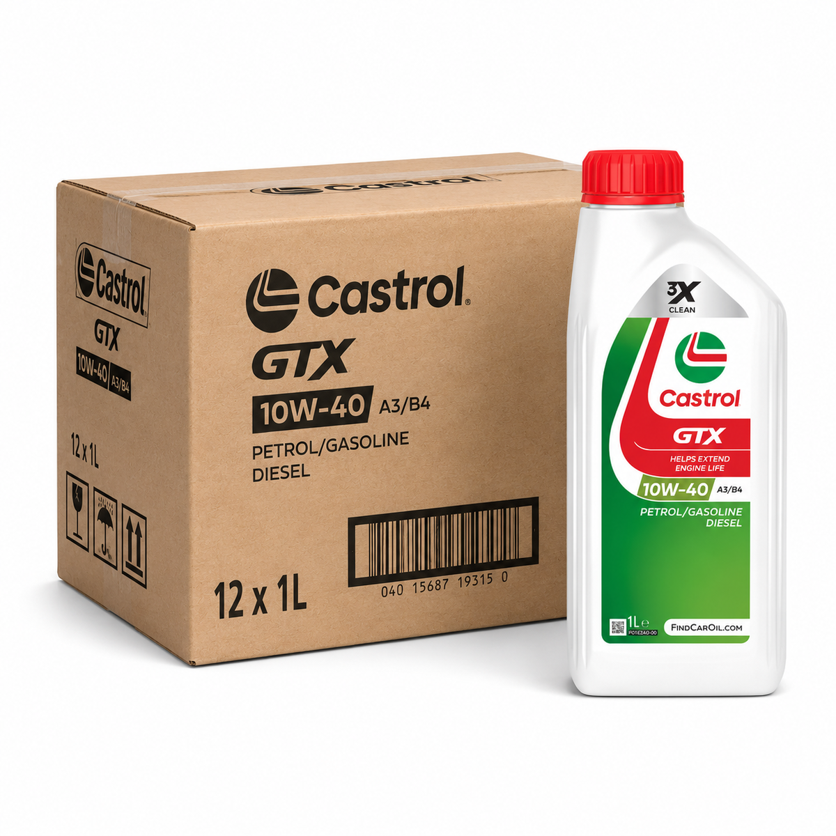 Castrol GTX 10W-40 A3/B4 Motorolie 1L 15F8FE