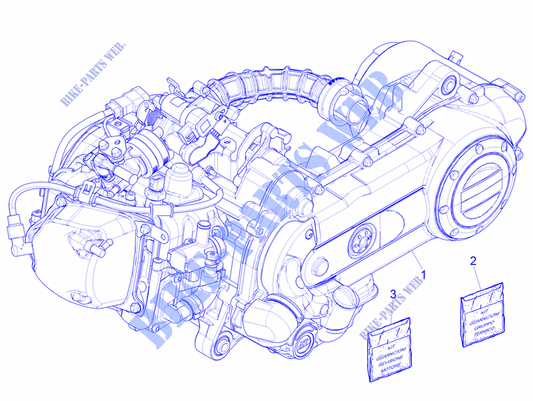 Complete Motorblok Piaggio Zip 4Takt-3V Euro-5 Origineel CM313004