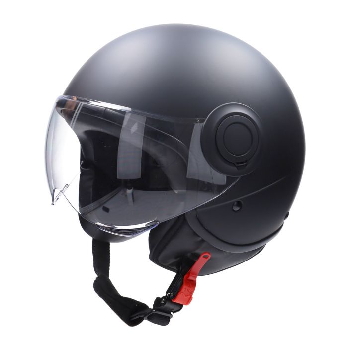 Helm cab demi-jet e-06 keur comfort ( Alle maten ) zwart mat/zwart