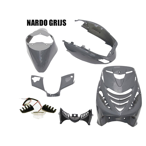 plaatwerkset Power1 model SP + led lamp nardo grijs glans 6-delig zip2000