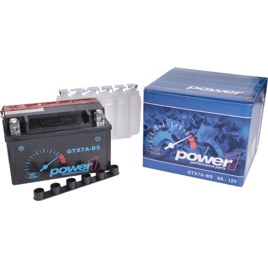 Accu Power1 GTX7A-BS / YTX7A-BS 12V 6Ah – Chinese Scooter (o.a. Peugeot 4T / Kymco 4T / SYM 4T / China 4T)