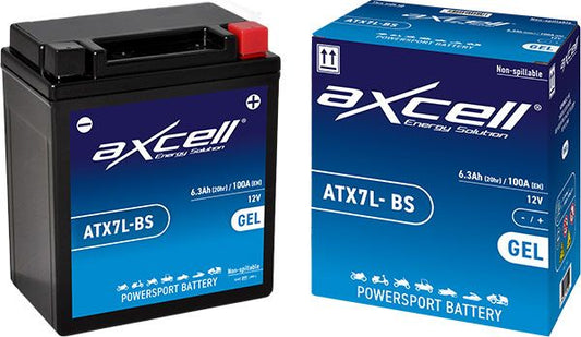 Accu Axcell - Zip 4T Euro 4/5 - ATX7L-BS / YTX7L-BS (SLA/GEL) – Vespa Primavera/Sprint • Piaggio Liberty i-GET •