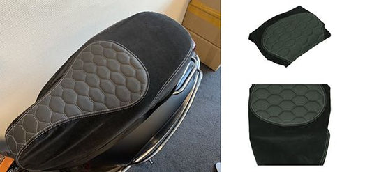 Buddydek/Zadelhoes – Vespa Sprint/Primavera – Designo Alcantara Zwart/Grijs (Made in EU)