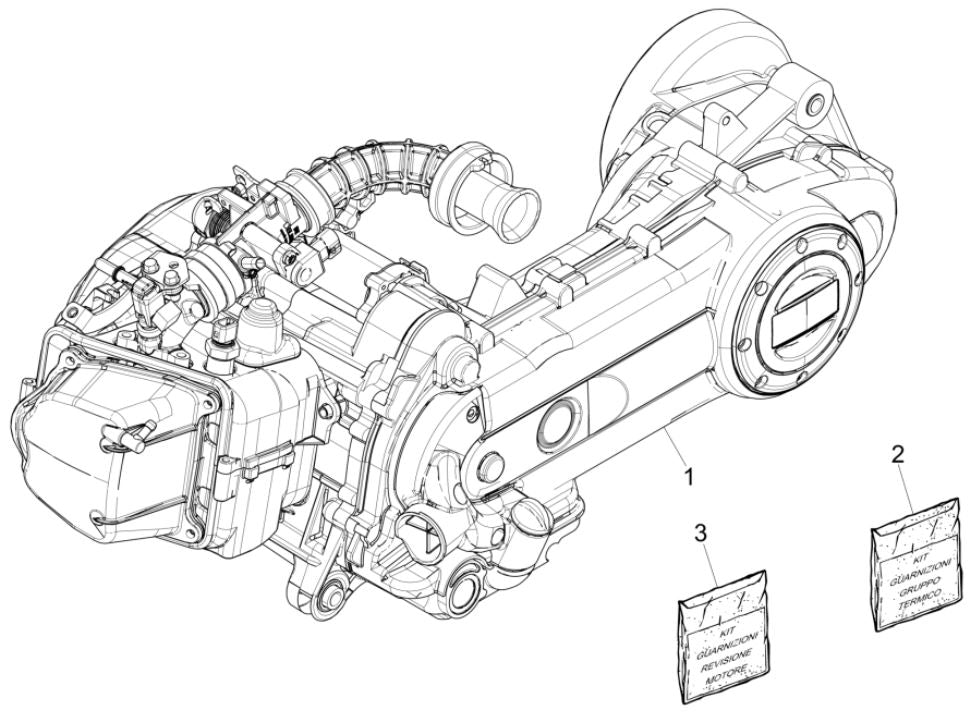 Motorblok Compleet 50cc 4Takt / 3V E4 I-Get Piaggio Zip Origineel 25km/H CM285511