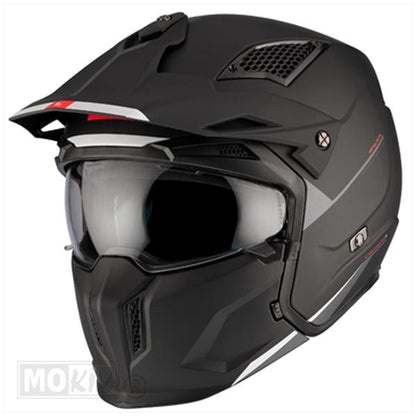 MT Helm Streetfighter SV Stripe – Mat Zwart – ECE 22.06 (4 helmen in 1)