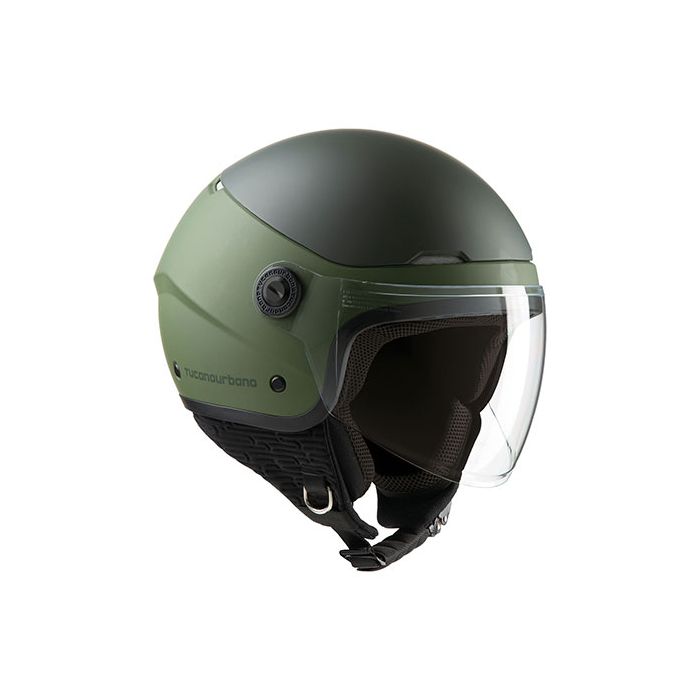 Helm Tucano Demi-Jet EL 'Pop (Alle Maten) Mat groen/mat zwart