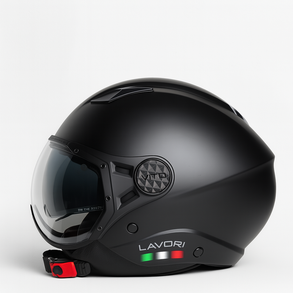 Helm vito jet lavori - mat zwart - Nieuwe Variant