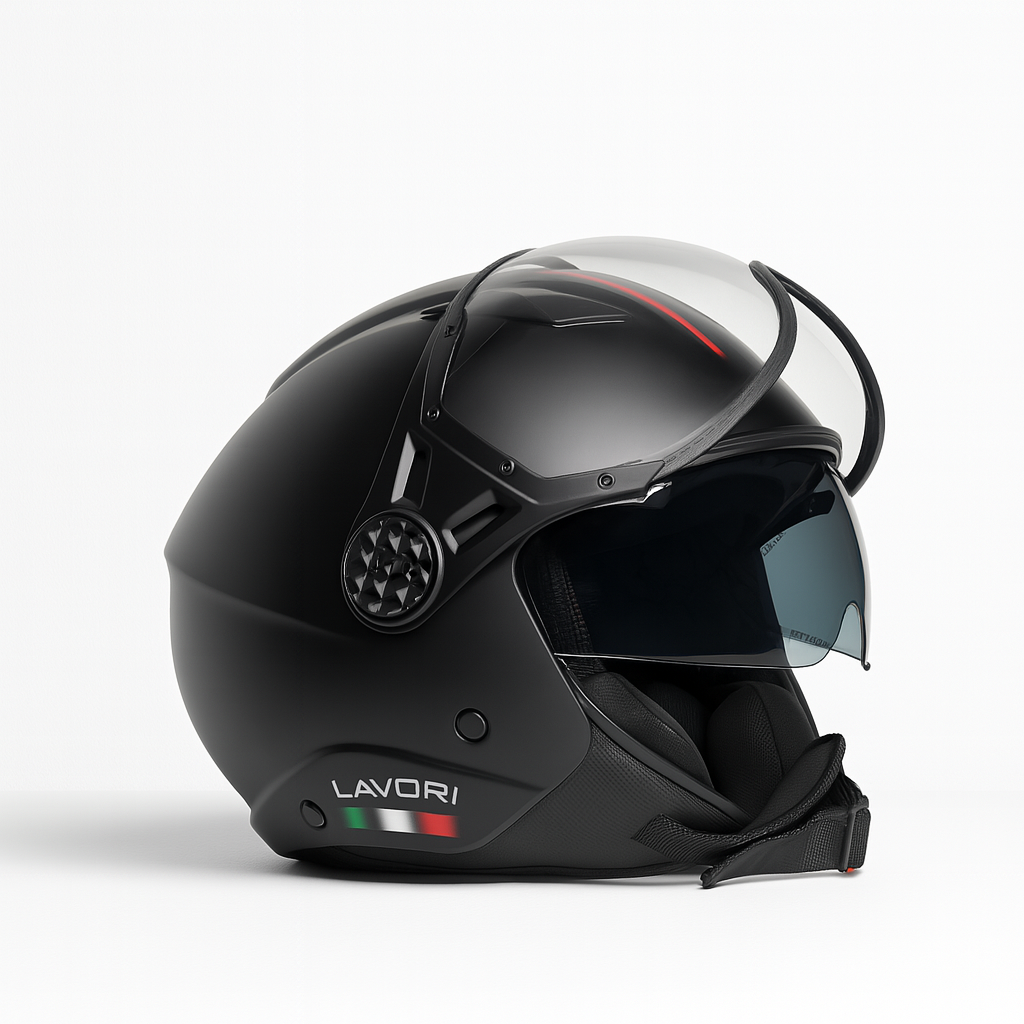 Helm vito jet lavori - mat zwart - Nieuwe Variant