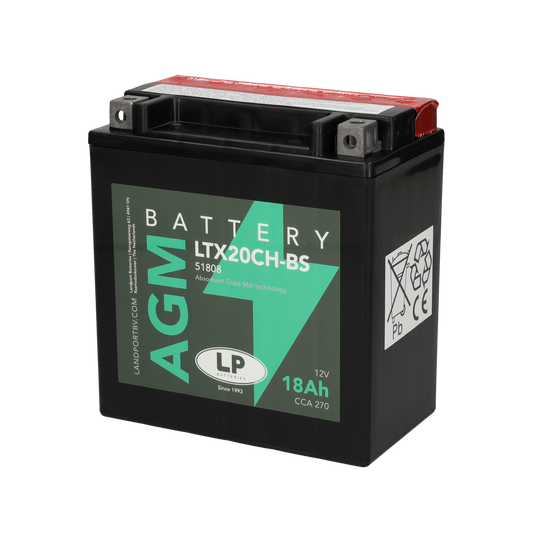Accu Landport YTX20CH-BS / YTX20A-BS / LTX20CH-BS 12V 18Ah – BMW / Honda / Kawasaki / Suzuki / Yamaha