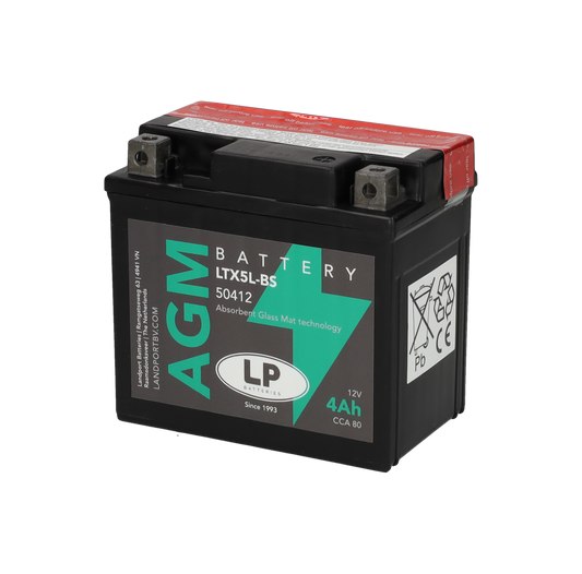 Accu Landport YTX5L-BS / LTX5L-BS 12V 4Ah – Honda / Aprilia / Kymco / Yamaha / Suzuki / Kawasaki