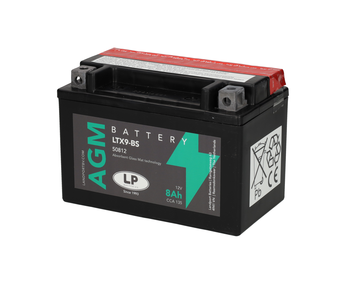Accu Landport AGM YTX9-BS / LTX9-BS / 50812 12V 8Ah – Piaggio Zip 4T2V / Burgman / X-Max / Z750