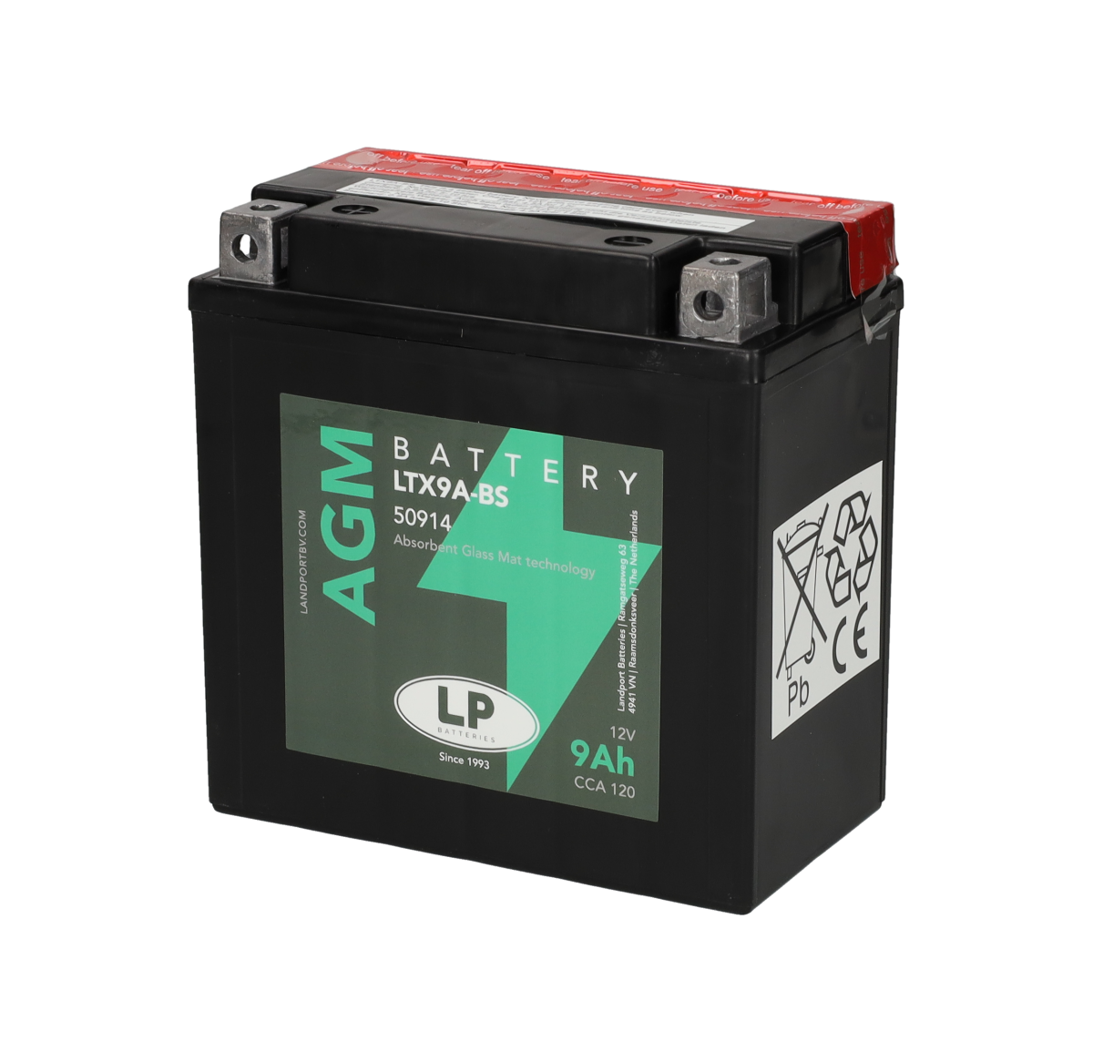 Accu Landport AGM YTX9A-BS / YB9-B / LTX9A-BS 12V – Vespa LX 4T / S 4T / Piaggio Fly / Liberty / Gilera Runner