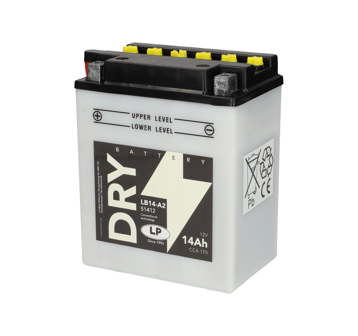Accu Landport 51412 / YB14-A2 / LB14-A2 accu (12V, 14Ah, 170A)