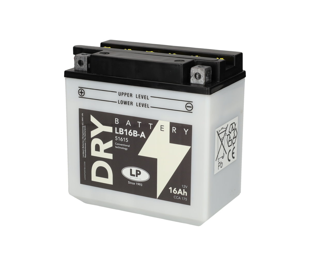 Accu Landport 51615 / YB16B-A / LB16B-A accu (12V, 16Ah, 175A)