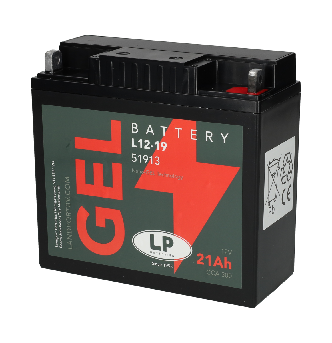 Accu Landport GEL voor BMW R1100RT  MG52113 / 51913 / L12-19 12V 21Ah