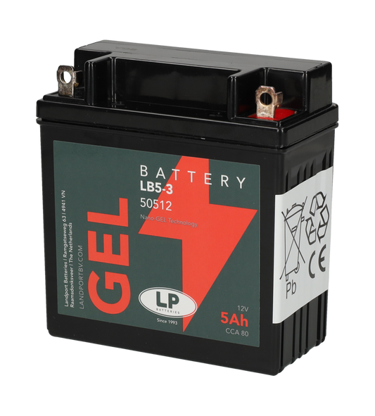 Accu Landport GEL MG5L-BS-C / LTX5-3 / GTX5-3 12V 5Ah – Honda / Aprilia / Kymco / Yamaha / Suzuki / Kawasaki