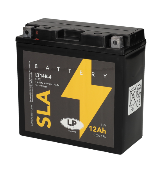 Accu Landport AGM 51203 / YT14B-BS / YT14B-4 accu (12V, 12Ah, 175A)