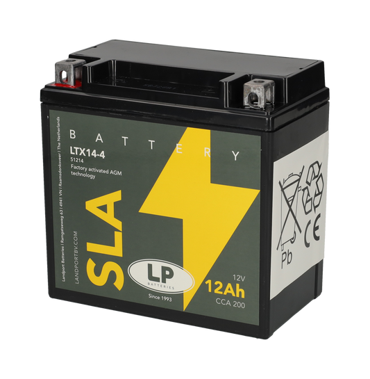 Accu Landport AGM 51203 / YT14B-BS / YT14B-4 accu (12V, 12Ah, 175A)