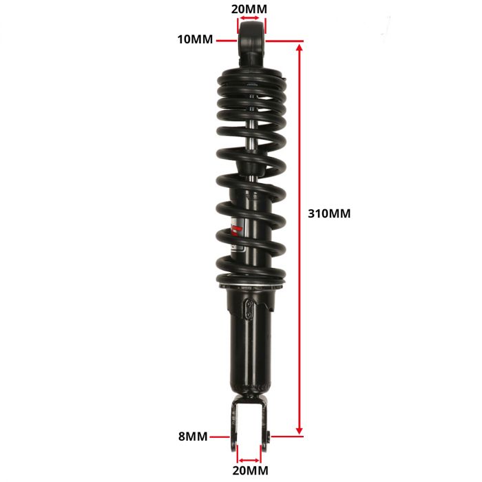 Schokbreker Pro-X serie 310mm zwart YSS