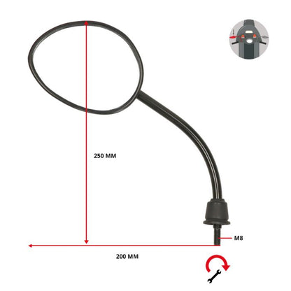 Spiegel links Piaggio Zip zwart origineel cm063901 lang model