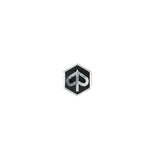 Sticker Piaggio 3D logo voorscherm Piaggio Zip / Fly zwart / chroom